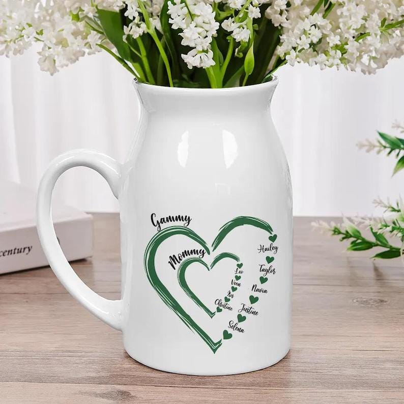 Personalized First Mom Now Grandma Vase – Mother's Day Gift for Grandma, Mom CH07 910888