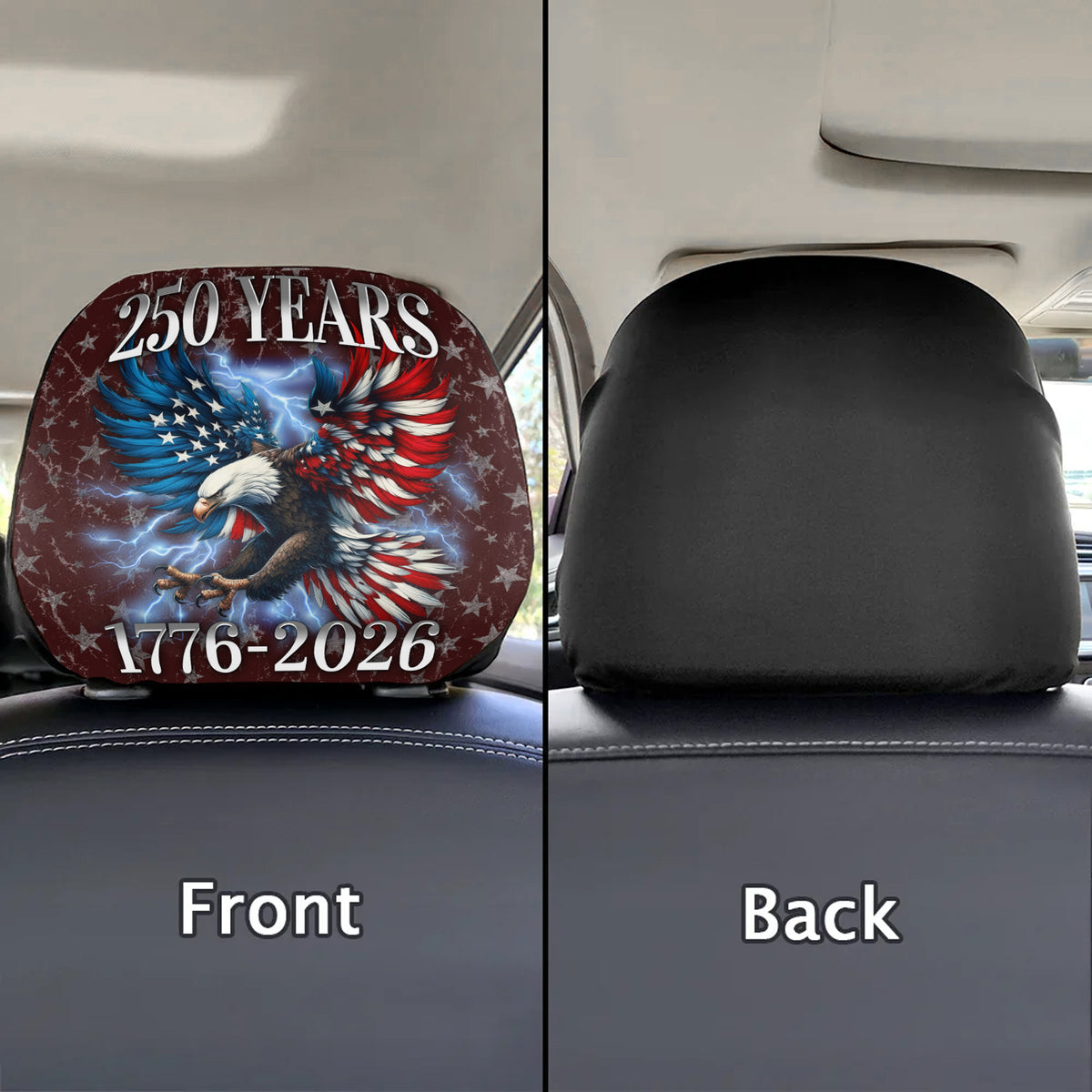 Personalized 250th Anniversary Eagle Patriotic American Car Headrest Covers LM32 899695
