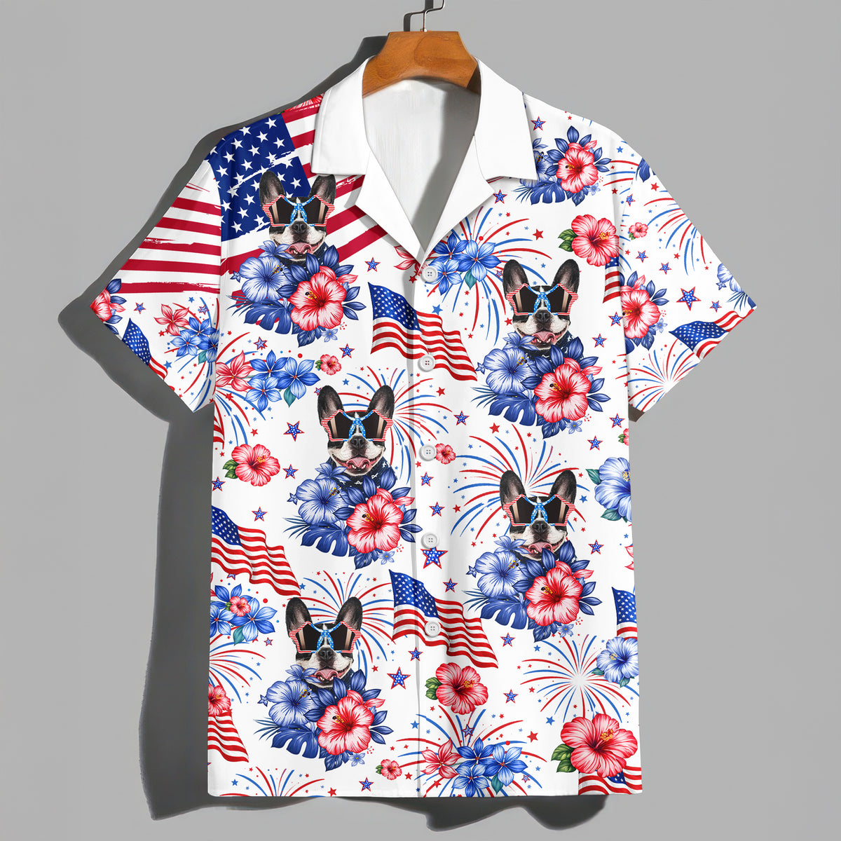 Custom Dog Photo United State Flag Hawaii Shirt TH10 169077