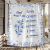 God Says I Am Name Letter In Bible Toile De Jouy Style - Personalized Blanket CH07 896956