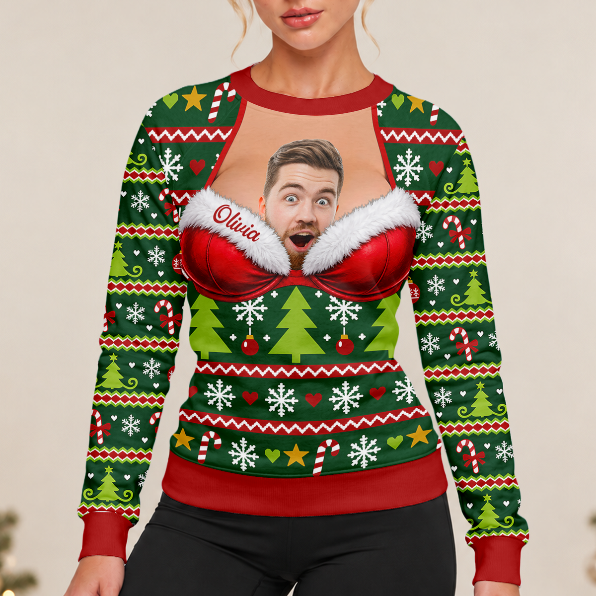 Funny Husband Boyfriend Face 3D Effect AOP Sweatshirt CH07 181156