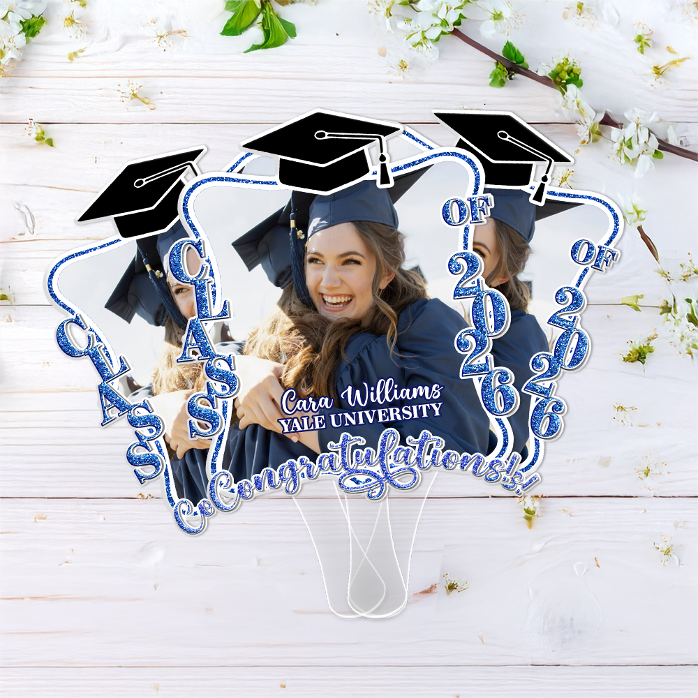 Custom Photo Congratulations Graduation 2026 Face Fan For Grad Party Decorations HO82 901734