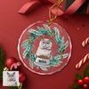 Custom Cat Photo Christmas Cirle Glass Ornament For Cat Lovers TH10 894761