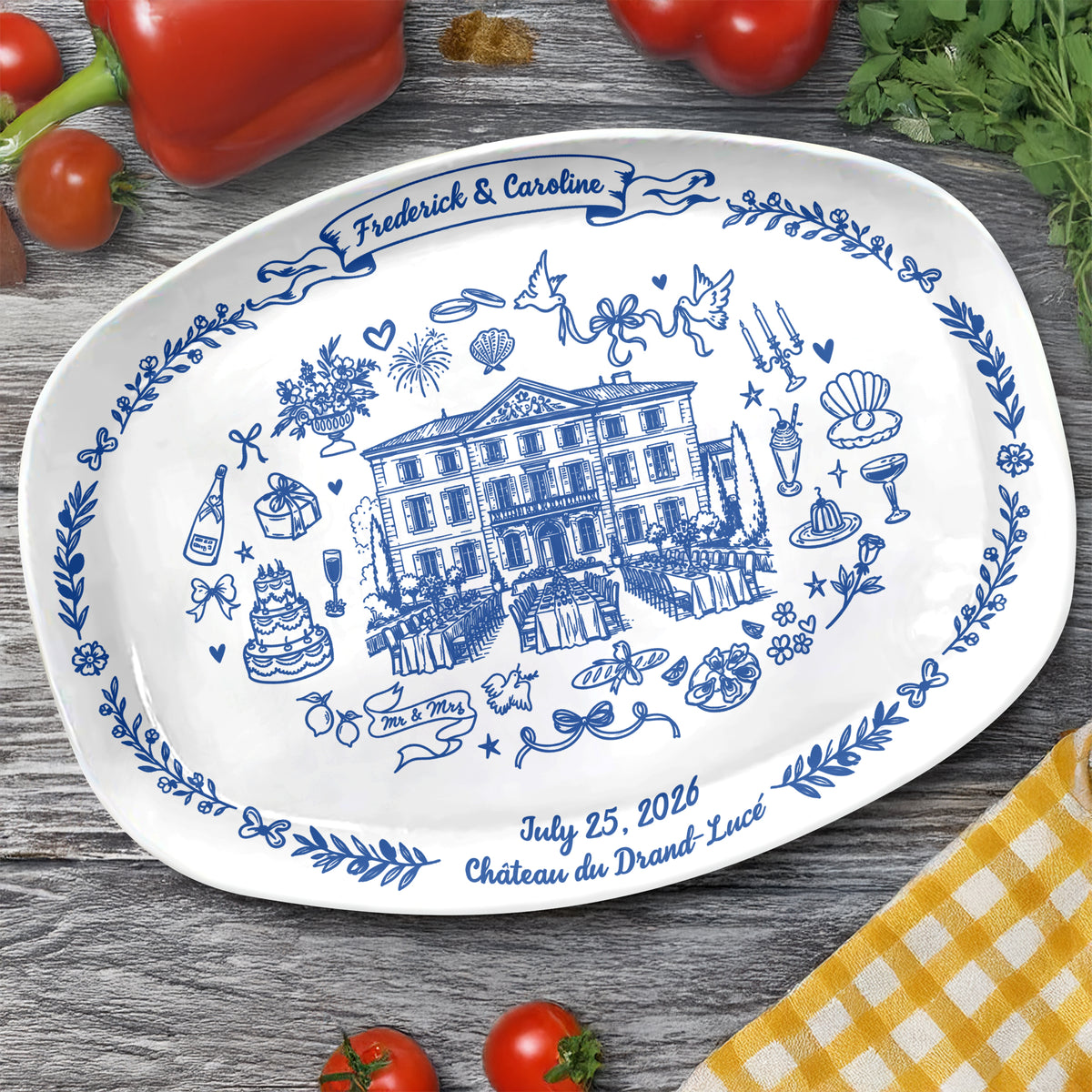 Personalized Wedding Venue Platter Plate Wedding Gift for Couple, Newlyweds LM32 670327