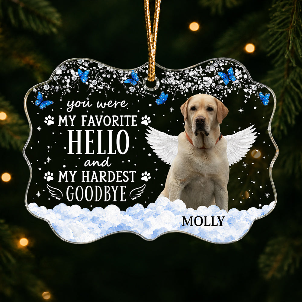 Custom Photo Pet Memorial Angel Acrylic Ornament Christmas Keepsake Gift CH07 180366
