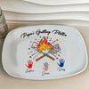 Custom Grandpa's Grilling Plate Independence Day Handprint Platter HO82 894206