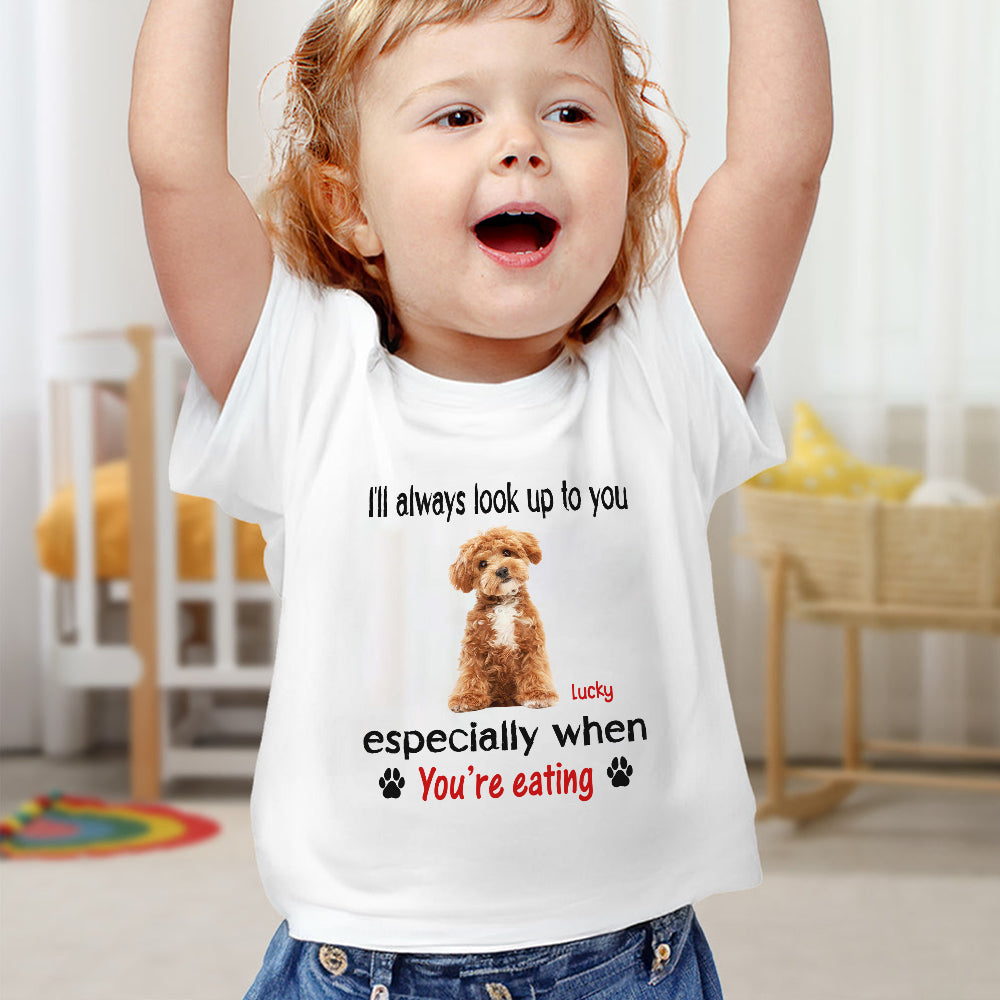 Custom Funny Dog Photo I'll Always Look Up To You Baby Onesie LM32 895559