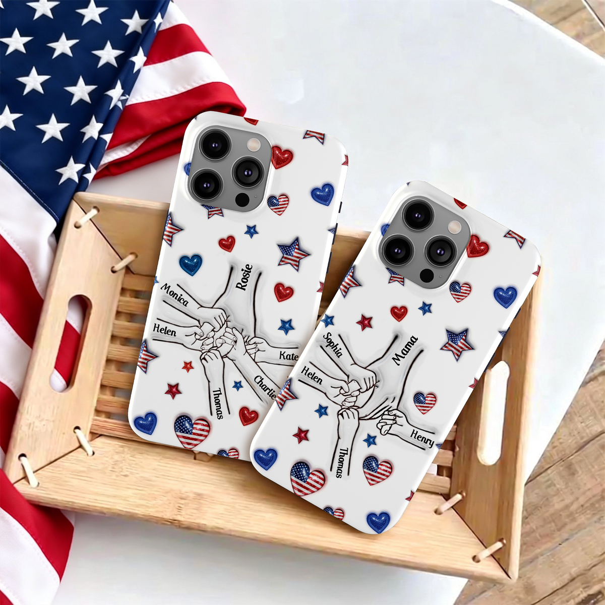 Forever Connected, Hand in Hand - Family Personalized 3D Inflated Effect Printed Phone Case HA75 920384