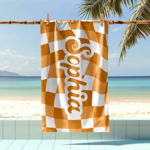 Personalized Vans Checker Pattern In Retro Style Beach Towel HA75 892798