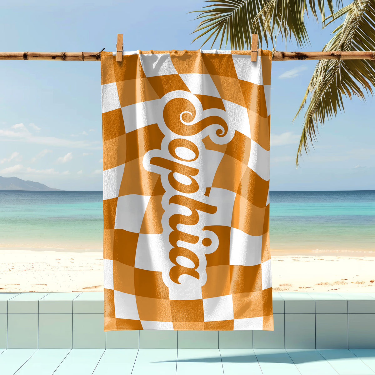 Personalized Vans Checker Pattern In Retro Style Beach Towel HA75 892798