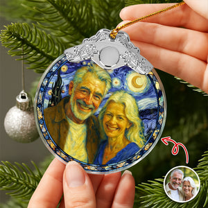 Custom Photo Personalized Anniversary Christmas Metal Top Glass Ornament TH10 894743