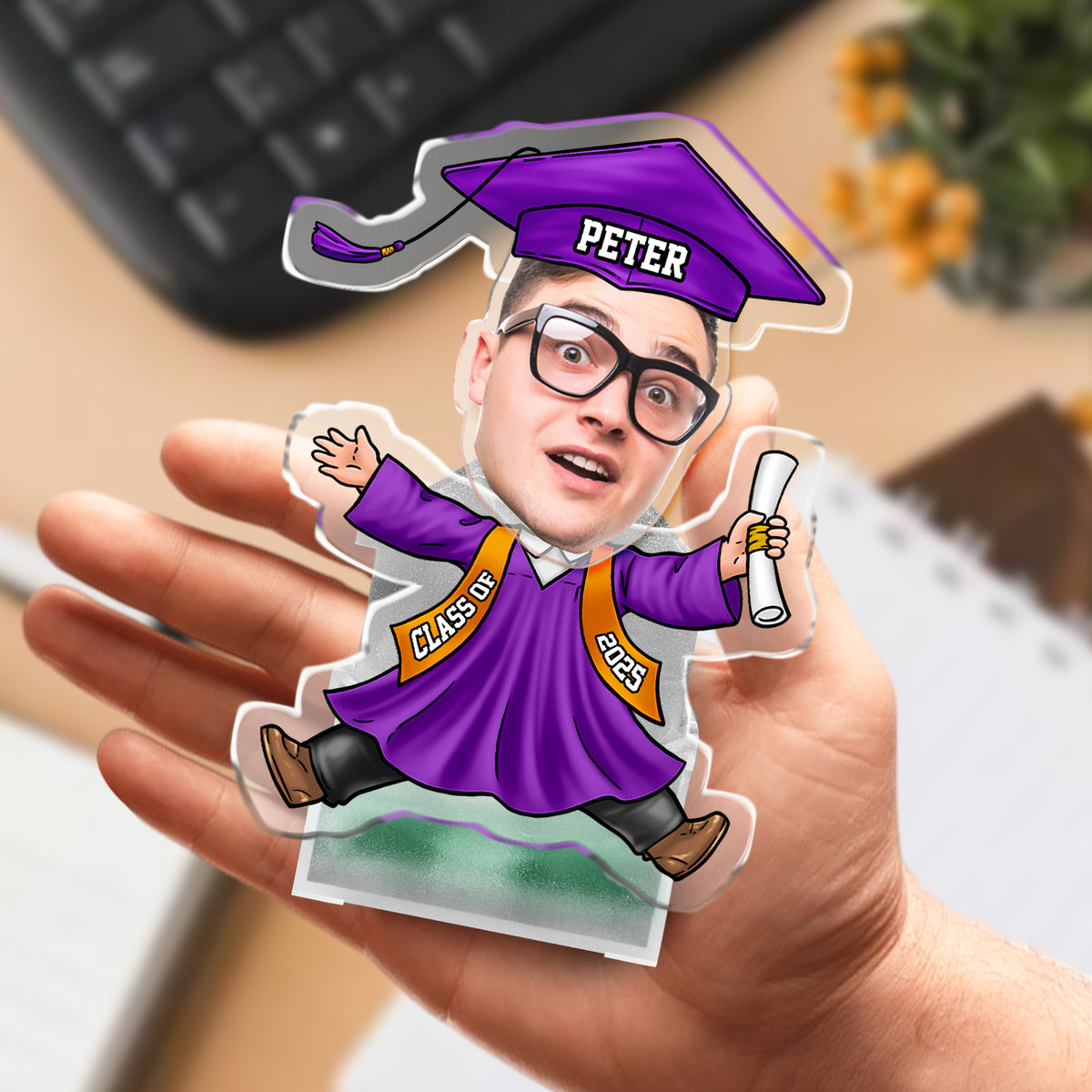 Custom Funny Face Class of 2025 Graduation Decoration Shaking Head HO82 893814