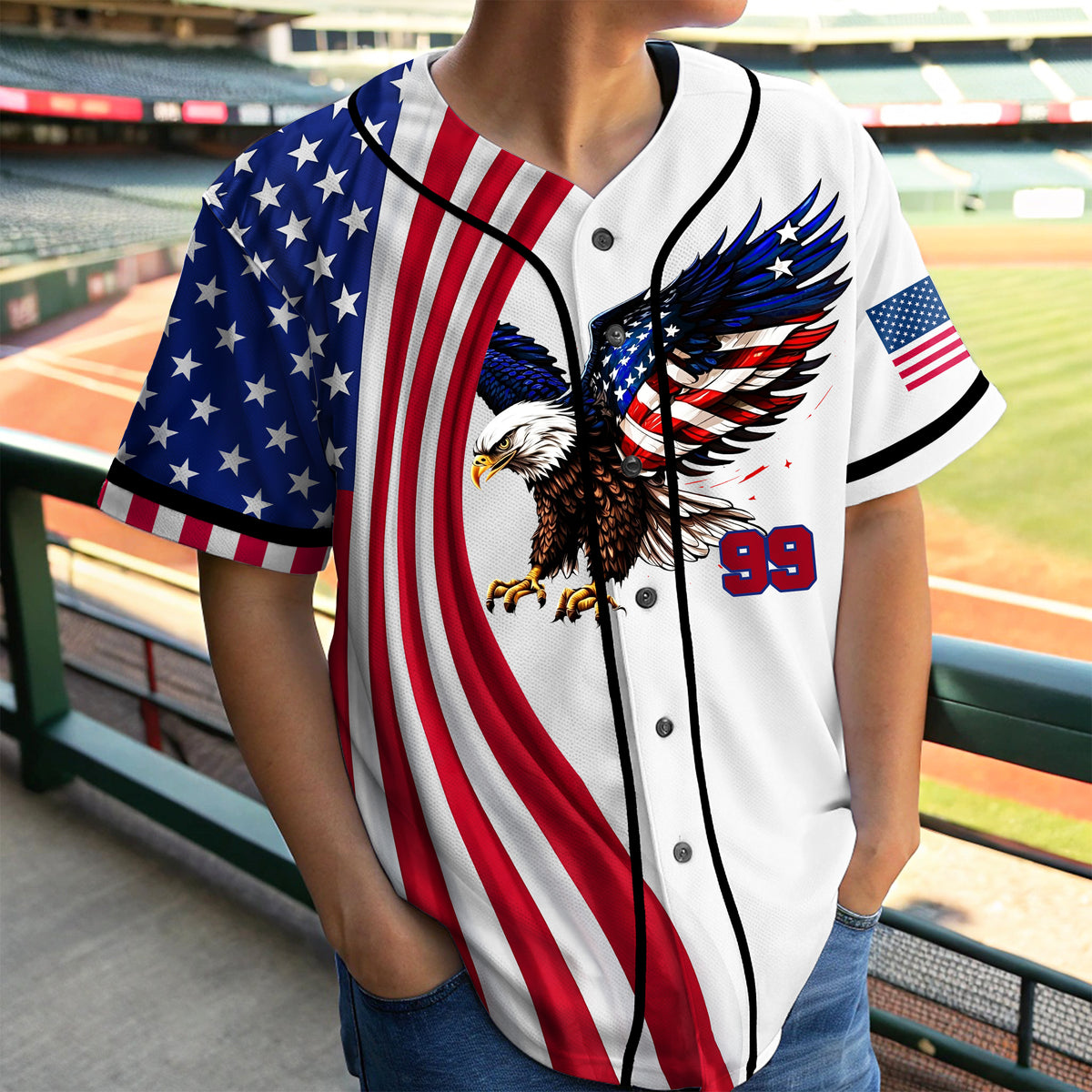 Custom Name American Pride Patriotic 250th Anniversary Eagle Baseball Jersey Shirt HA75 920882