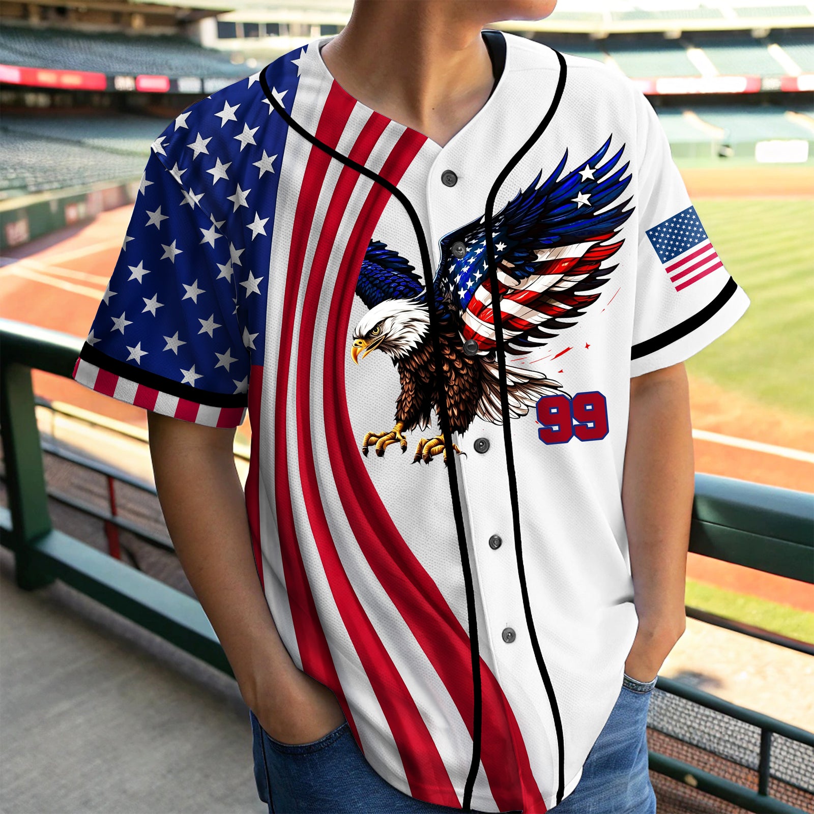 Custom Name American Pride Patriotic 250th Anniversary Eagle Baseball Jersey Shirt HA75 920882