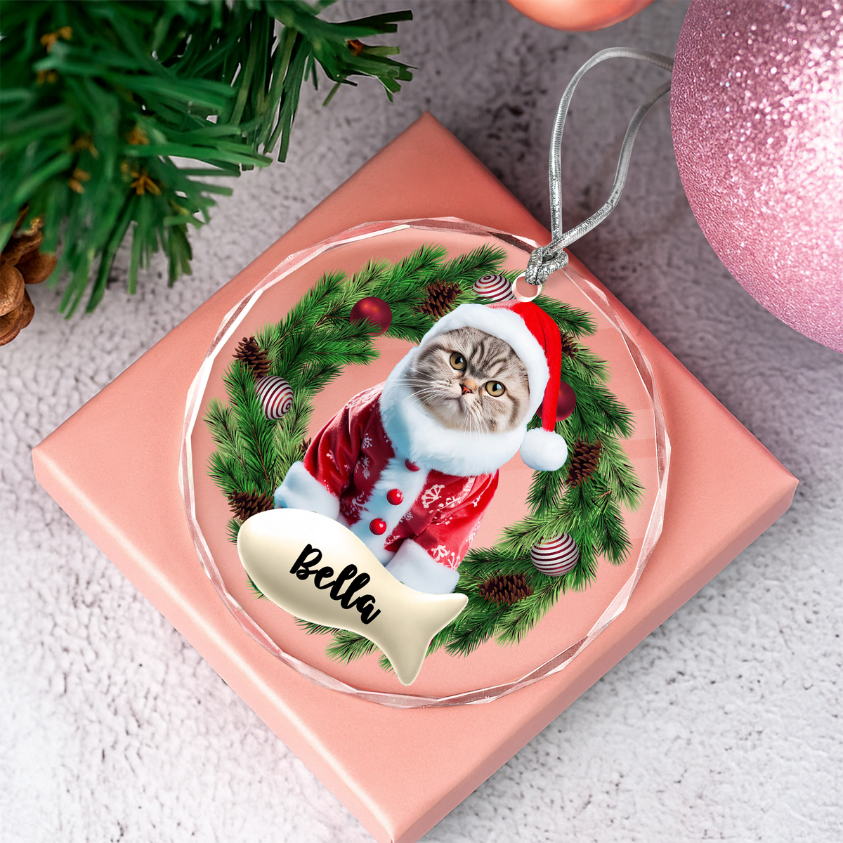 Custom Photo Cat Lovers - Personalized Glass Ornament CH07 899700