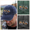 Custom Photo Happy Father's Day To Me You Are The World Washed Denim Baseball Cap Gift For Dad HO82 893944