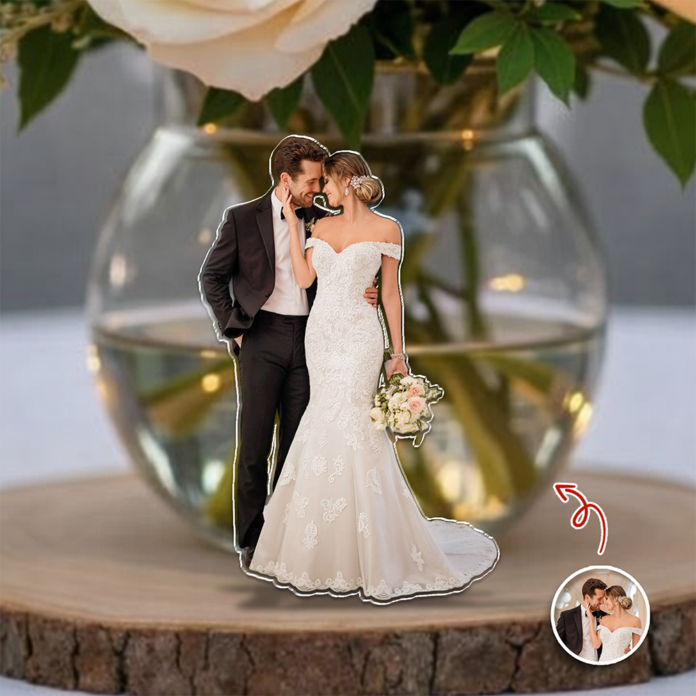 Custom Wedding Photo Acrylic Pin for Groom Newlywed Gift CH07 911078