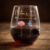 Custom Name Mom's Garden Love Grows Here Wine Glass, Personalized Birth Flower Gift for Mom CH07 911212