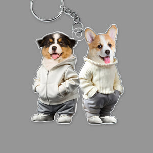 Custom Photo Cute Dog Cat Acrylic Keychain Gift For Dog Cat Pet Lover HA75 891850