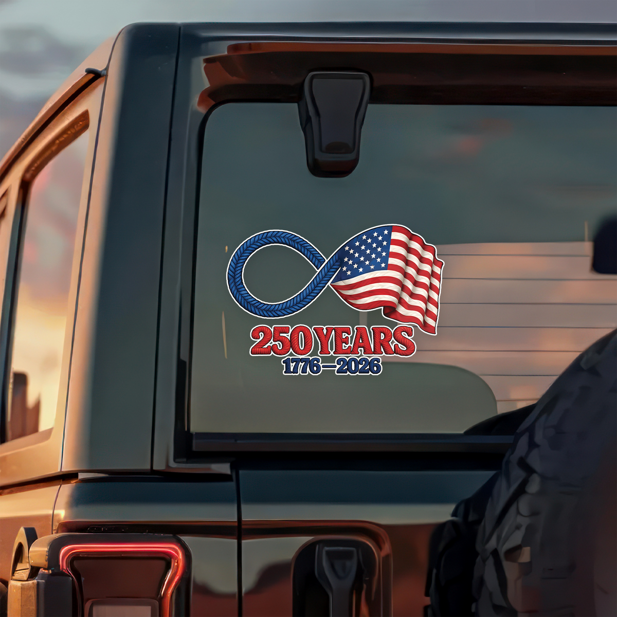 USA 250 Years Infinity Freedom American Flag Car Window Decal Sticker LM32 899343