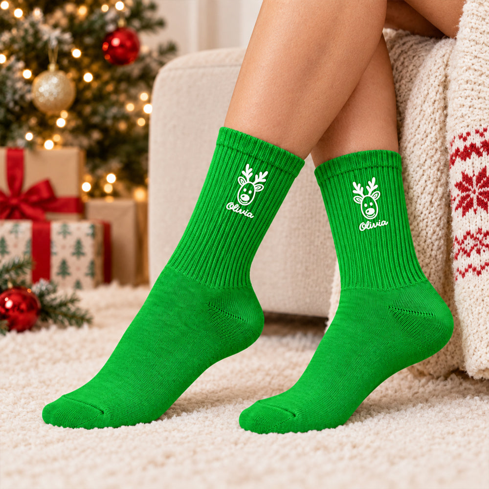 Personalized Name Christmas Embroidered Socks HA95 919472
