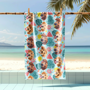 Custom Cute Dog Face Tropical Party Summer Beach Towels LM32 893441
