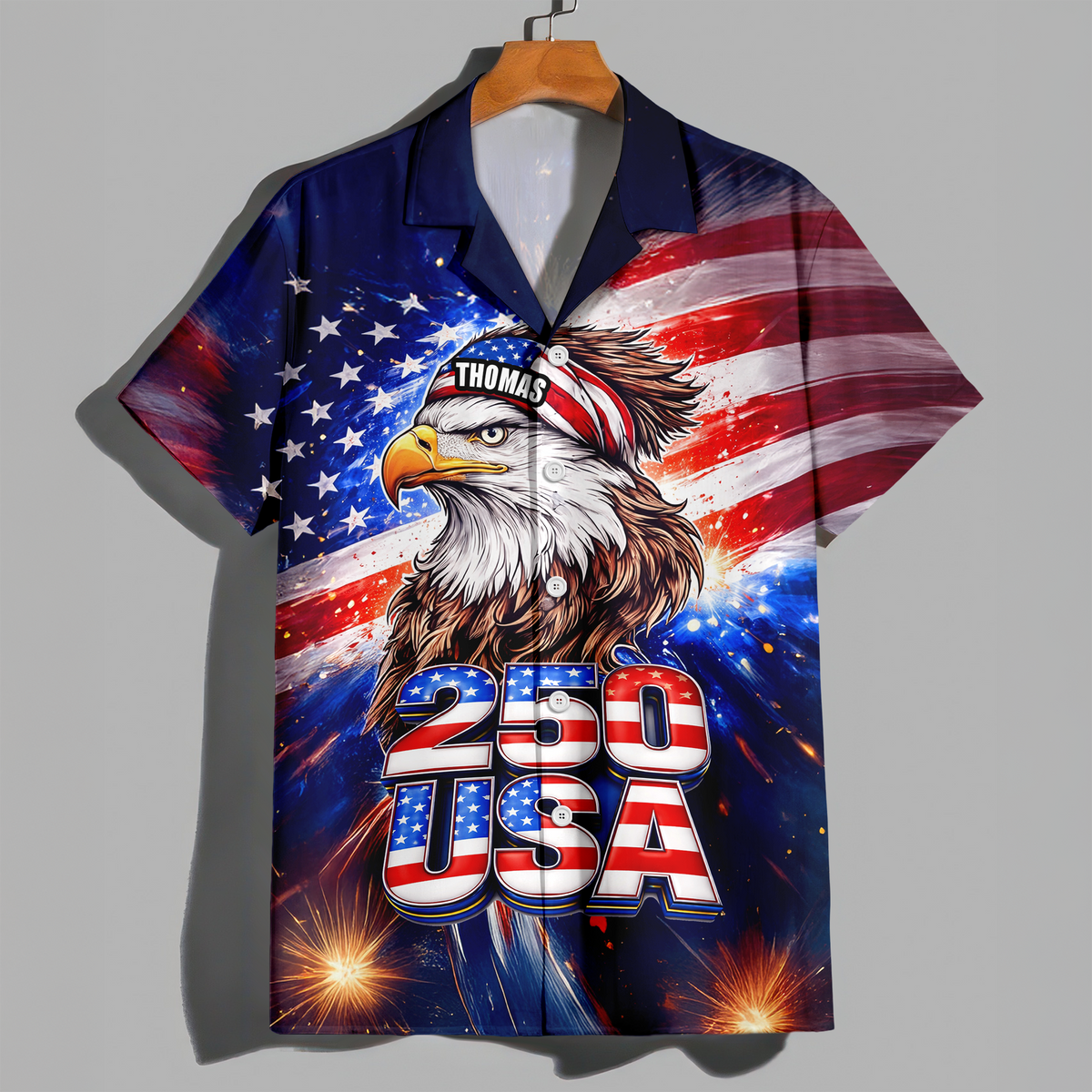 Personalized Name America 250 Eagle Patriotic Hawaii Shirt HA75 921008