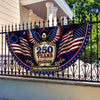Custom Family Name 250th Birthday Party Patriotic Shield Eagle Non-Pleated Fan Flag CH07 911692