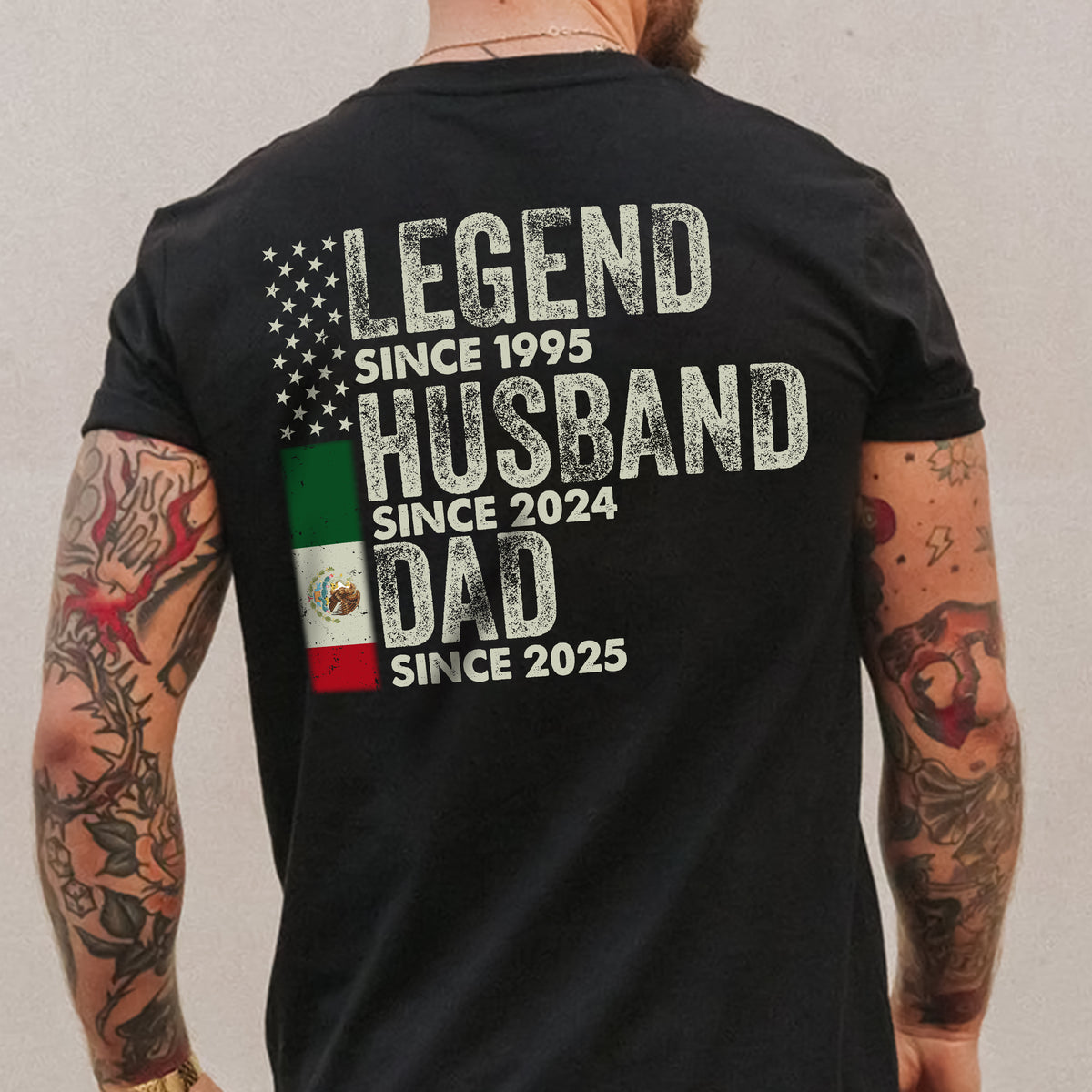 Personalized Legend Husband Dad Grandpa Back Shirt With American And Mexico Flag TH10 894317