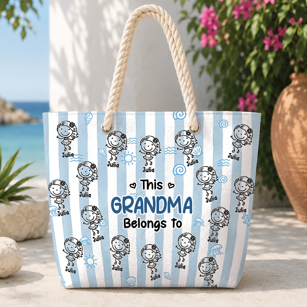 Custom Name This Grandma Belong To Beach Tote Bag CH07 180092