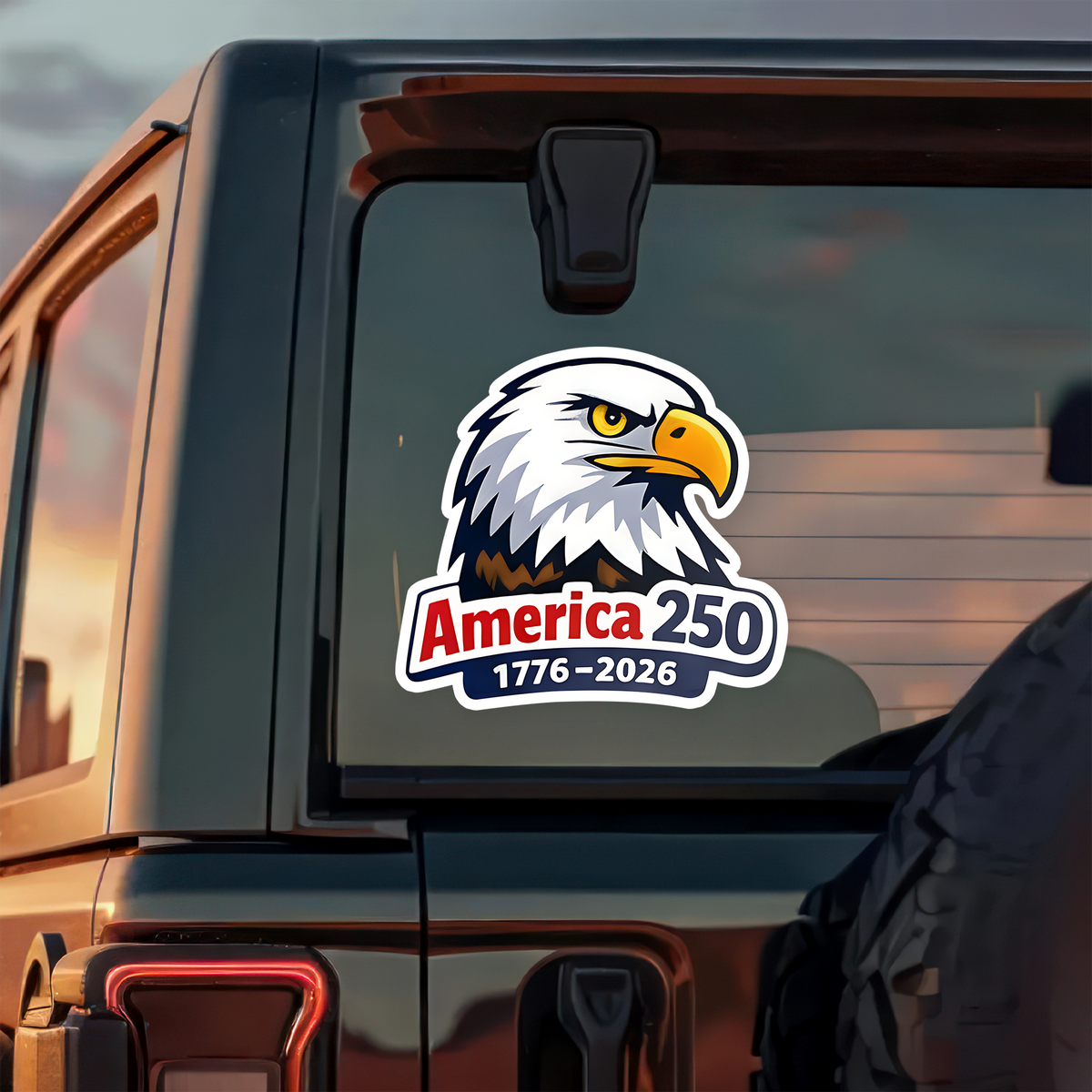 America 250 Anniversary 1776-2026 Car Window Decal Sticker CH07 910116
