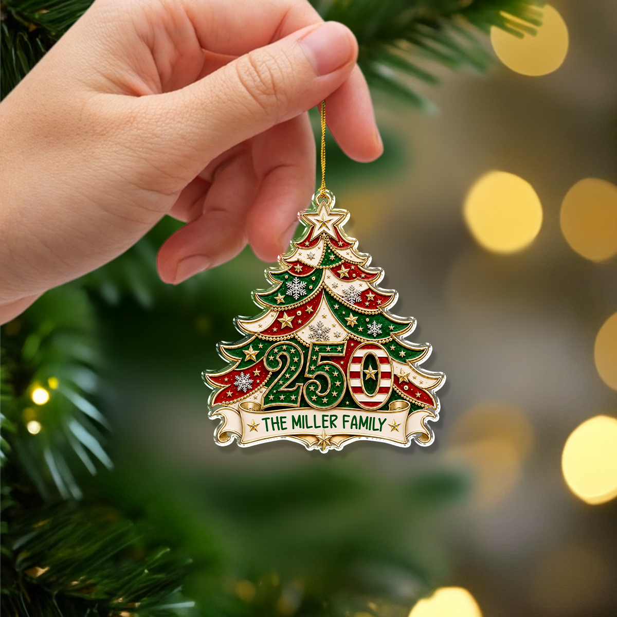 Personalized Custom Family Name, Christmas Home For The Holidays, Acrylic Ornament TH10 170663