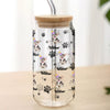 Custom Photo And Name With Dog Paw Glass Can With Lid Gift for Pet Lovers TH10 896783