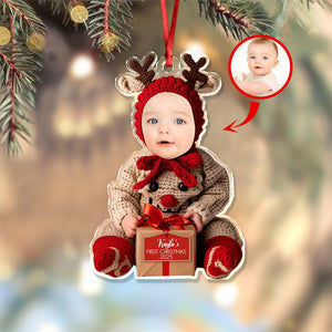 Custom Baby Photo First Christmas Acrylic Ornament HA75 897574