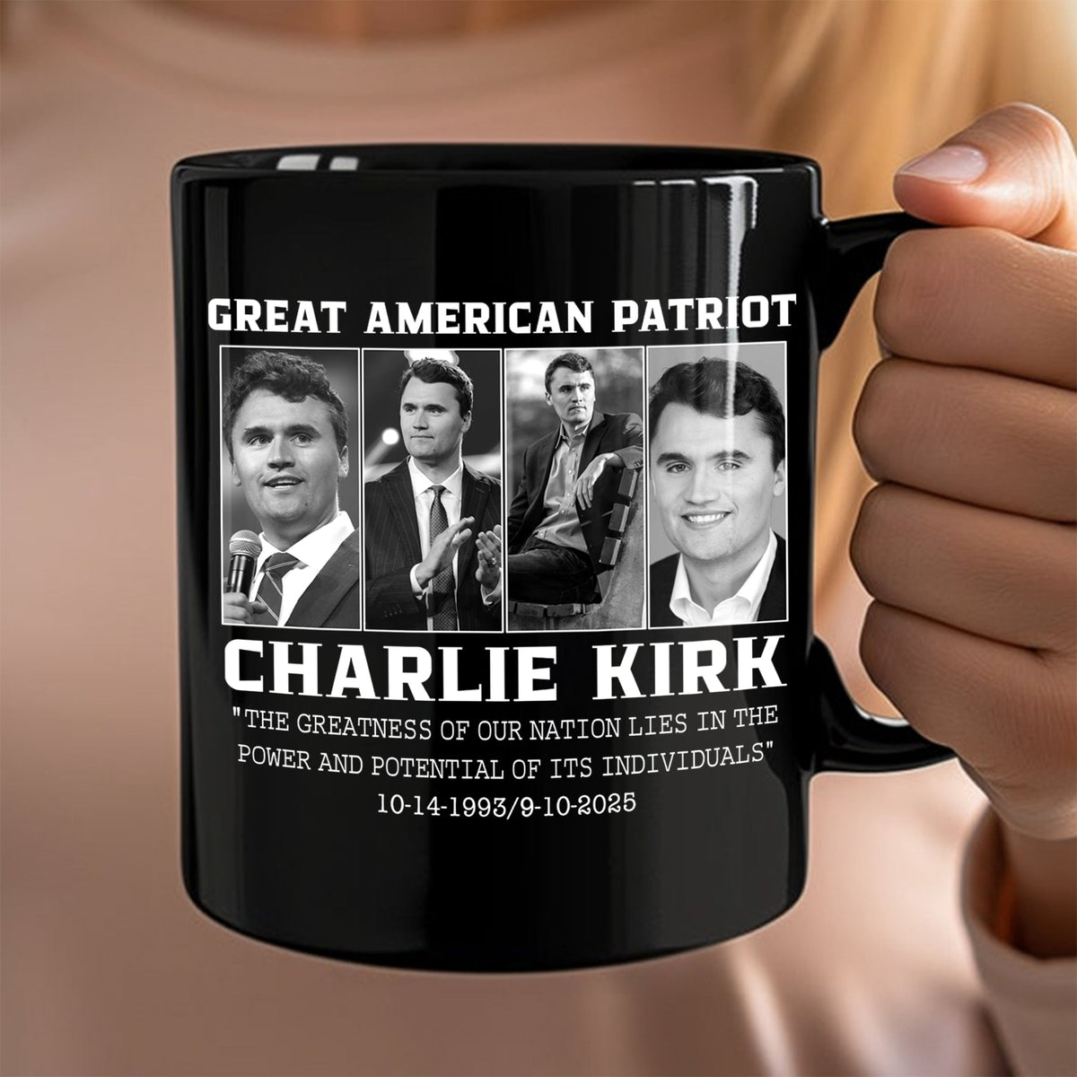 Prayers Up for Charlie Kirk Great America Patriot Black Mug HO82 65746