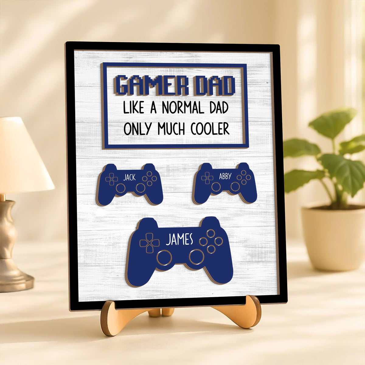 Gamer Dad 2-Layered Wooden Plaque With Stand TH10 892991