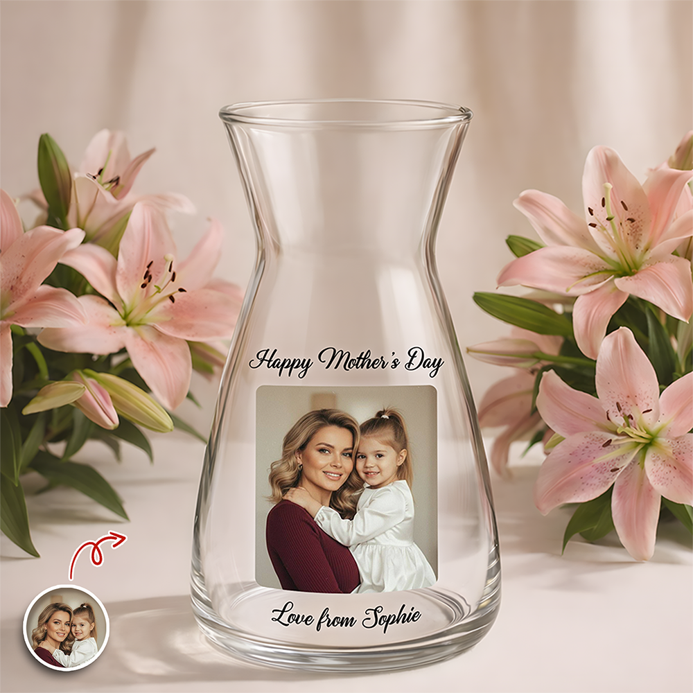 Custom Photo Happy Mother's Day Glass Vase CH07 910936