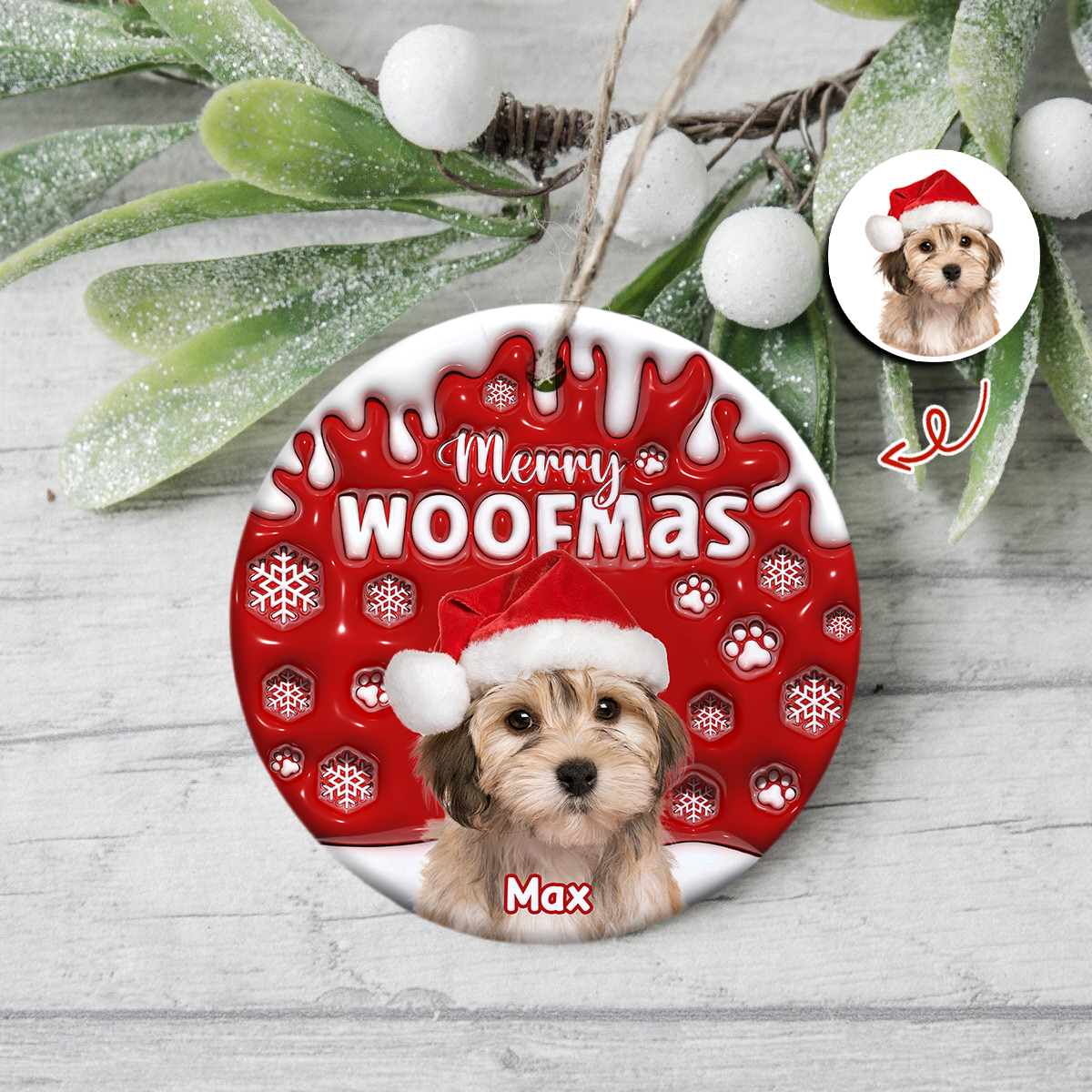 Custom Dog Cat Photo Christmas - Personalized Ceramic Ornament TH10 894383