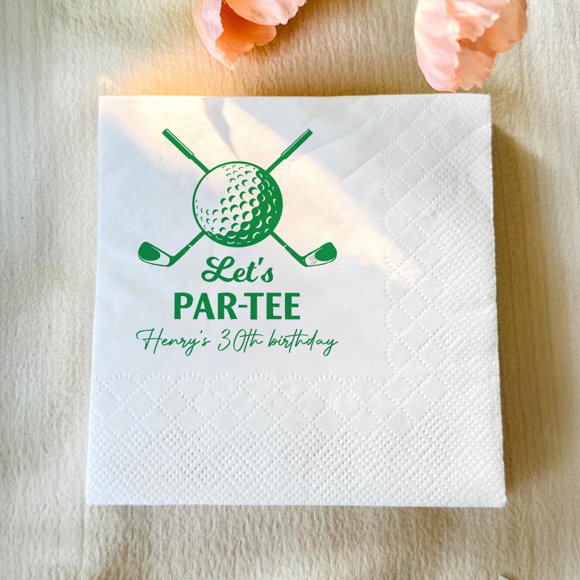 Personalized Name Let's Par-tee Golf Birthday Party Beverage Cocktail Napkins LM32 899777