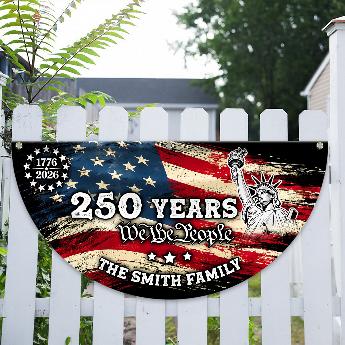 Custom Family Name 250 Years We The People Non-Pleated Fan Flag HA75 920908