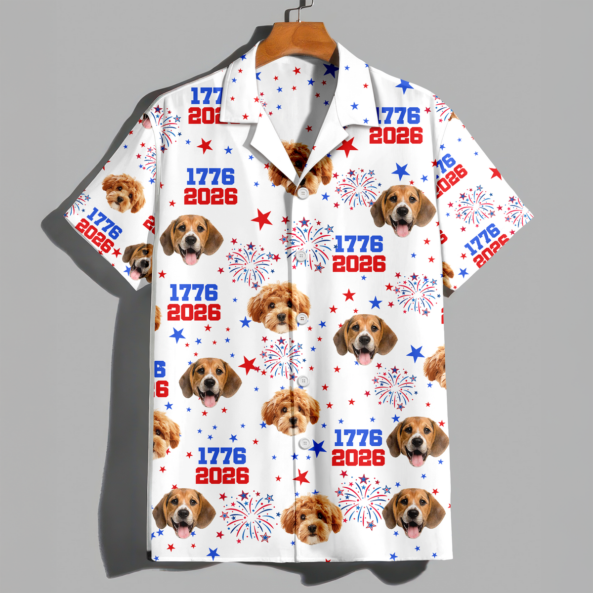 Custom Dog Photo America 1776 - 2026 Hawaii Shirt TH10 169191