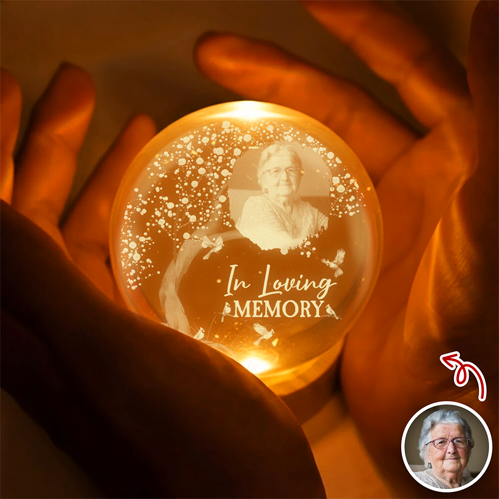 Custom Photo When You Miss Me Engraved Crystal Ball LED Night Light - Christmas Sympathy Gift for Family HO82 901470