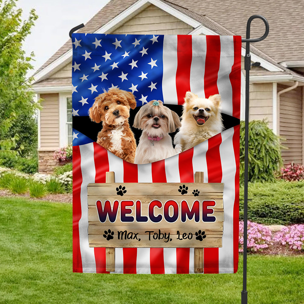Welcome Dog American - Personalized Garden Flag, Gift For Dog Lovers CH07 896020