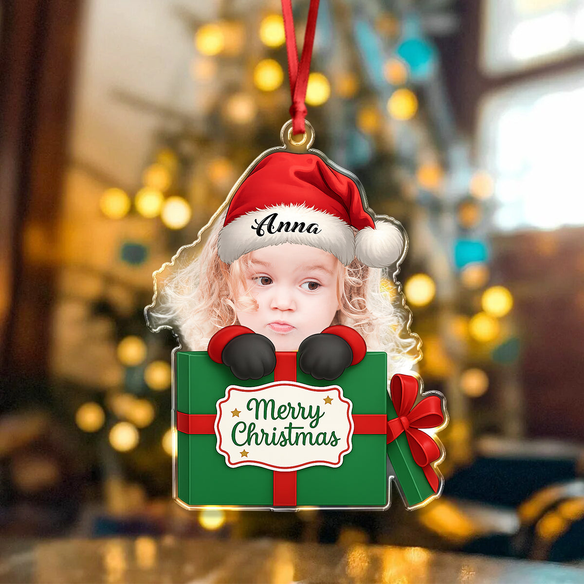 Custom Photo Baby Santa Claus Acrylic Ornament Christmas Gift For Family HO82 894734