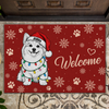 Custom Dog Photo Christmas Light Welcome Doormat CH07 180602
