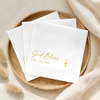 Custom God Bless Baptism Napkins With Cross, Baby Shower & Religious Party Decor LM32 899899