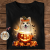 Custom Photo Pumpkin Cute Dog Lover Halloween Dark Shirt HO82 894984
