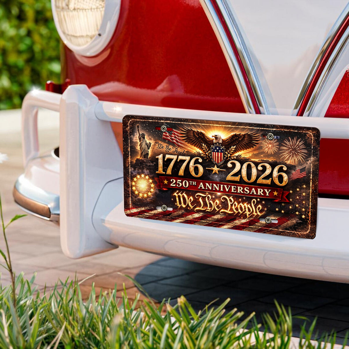 Personalized 250th Anniversary USA 1776-2026 License Plate HO82 902038