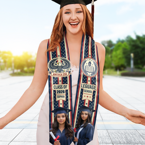 Custom Photo American 250 Senior Graduation Stole LM32 897877