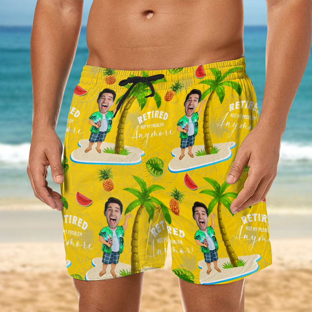 Custom Face All Over Print Beach Short Personalized Retirement Gift for Dad LM32 893499